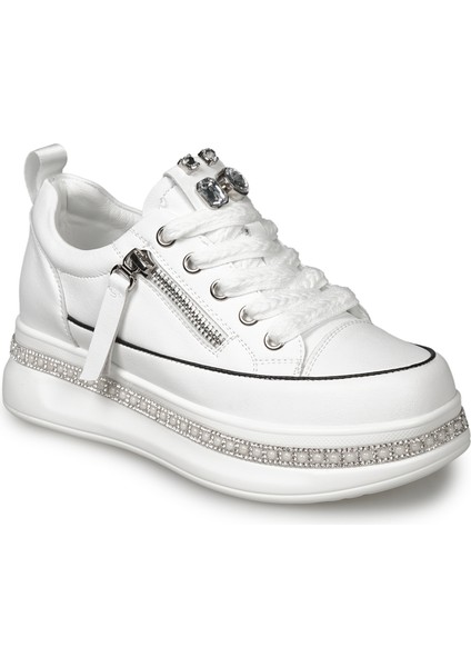 Beyaz Sneakers Deri Kadın Ayakkabı