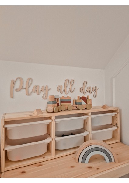 Play All Day Bütün Gün Oyna Yazılı Çocuk ve Bebek Odası Hediyelik Aksesuar - Duvar Dekoru fiyatları