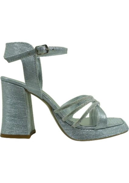 Bayan Topuklu Ayakkabı Gümüş-Simli 156 Mg 6002