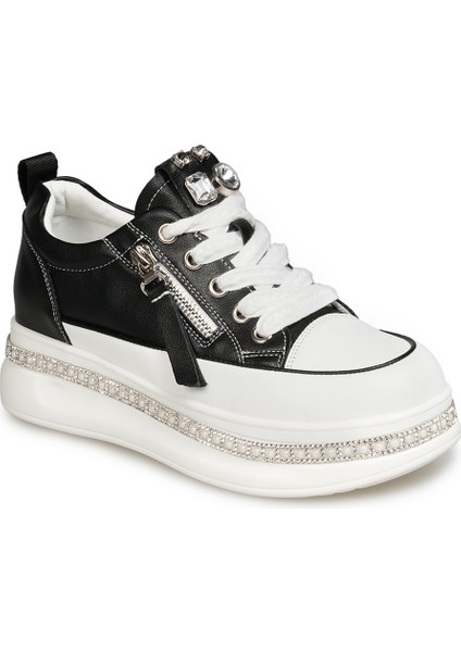 Siyah Sneakers Deri Kadın Ayakkabı