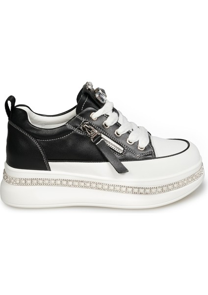 Siyah Sneakers Deri Kadın Ayakkabı