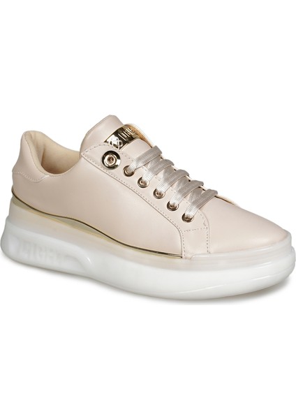 Bej Sneakers Deri Kadın Ayakkabı