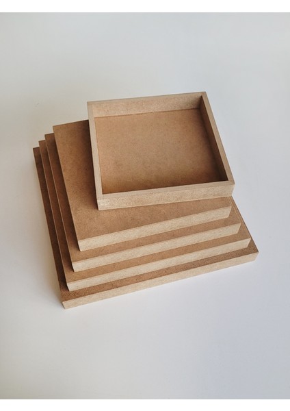 Ahşap, Ham Mdf, Boyanabilir 5 Boy, Derin Kare Pano