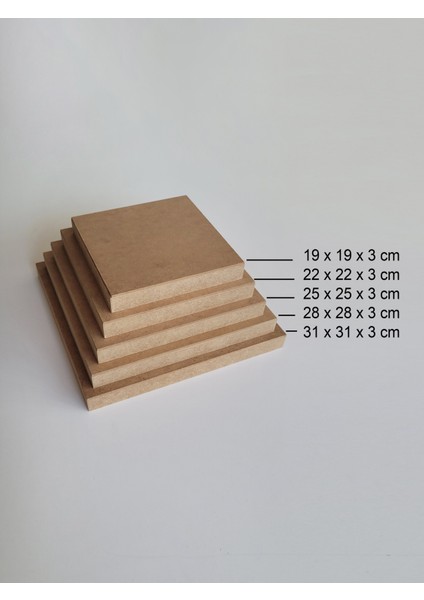 Ahşap, Ham Mdf, Boyanabilir 5 Boy, Derin Kare Pano