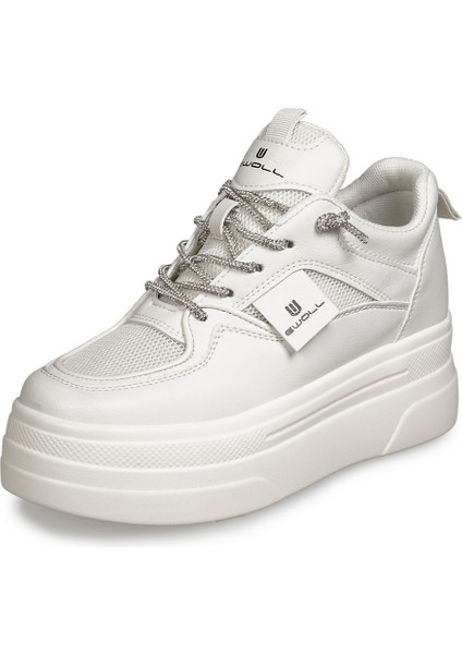 Beyaz Sneakers Deri-Tekstil Kadın Ayakkabı