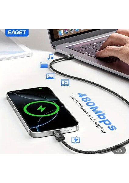 60W 2-Metre CE/FC/ROHS Lisanslı Type-C To Type-C İphone 15/16 Samsung/Xiaomi/Redmi/Huawei/Honor/Laptop/Tablet/Telefon Süper Hızlı Orjinal Hasır Örgülü Sağlam