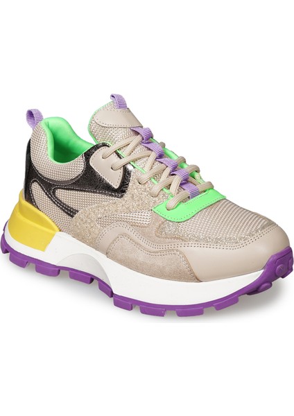Krem Sneakers Tekstil Kadın Ayakkabı