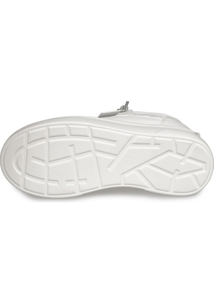 Beyaz Sneakers Deri-Tekstil Kadın Ayakkabı