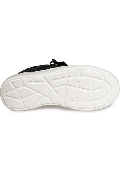 Siyah Sneakers Deri-Tekstil Kadın Ayakkabı