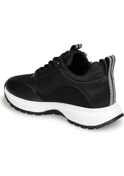 Siyah Sneakers Deri-Tekstil Kadın Ayakkabı