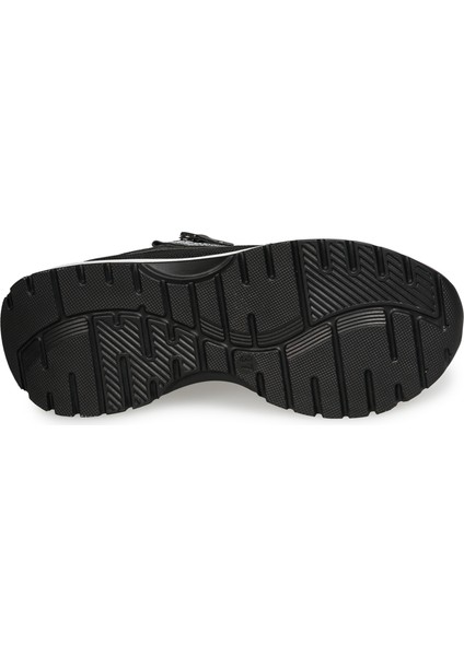 Siyah Sneakers Deri-Tekstil Kadın Ayakkabı