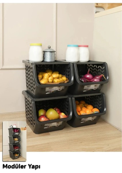 ( 2 Adet ) Büyük Boy Kapaklı Çok Amaçlı Modüler Düzenleyici Patates & Soğanlık, Oyuncak Sepeti fırsatları