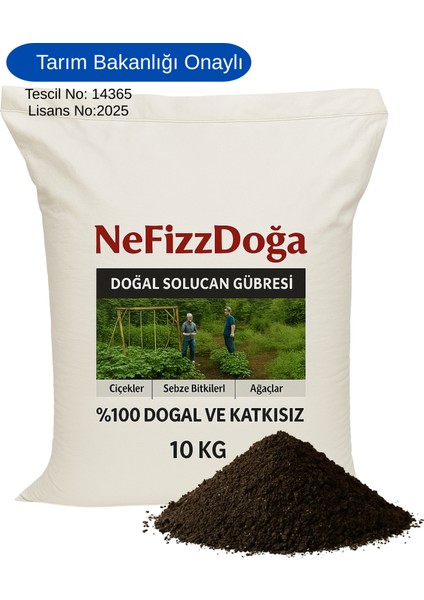 %100 Doğal Katkısız Solucan Gübresi 10 Kg (20 Lt)
