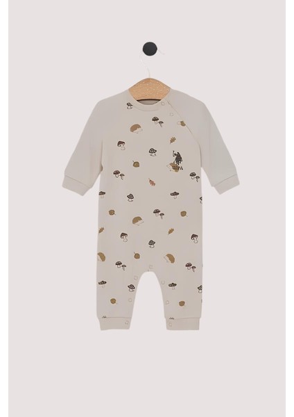 03-18 Ay Polo Erkek Bebek Krem Tulum - Krem