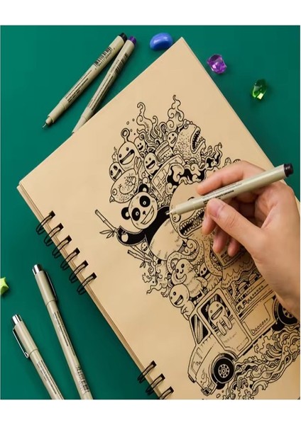 Telli Eskiz Defteri A5 Spiralli 50 Yaprak 1 Adet 120 gr 148X210 mm Karakalem Sketch Yandan Açılmalı Ezkiz Defteri Grafit