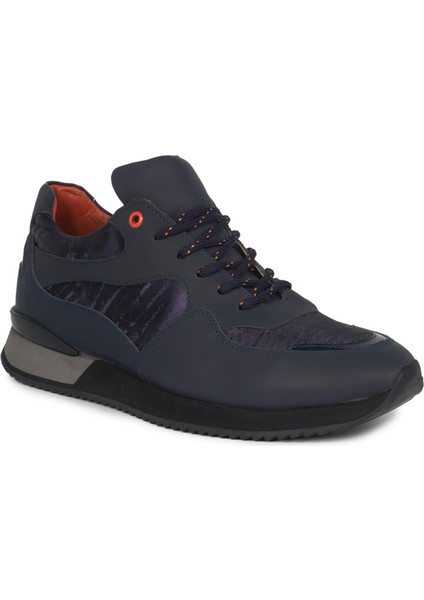Lacivert Deri Sneakers Erkek Ayakkabı