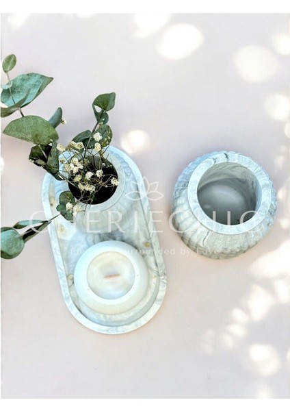 Büyük Bohem Vazo | Dekor Obje | Mermer (Gri) fiyatları