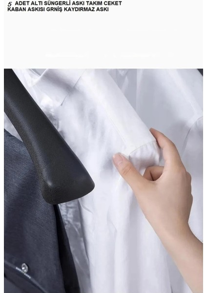 Battal Boy Takım Elbise Ceket Kaban Mont Askısı 5 Adet 48 cm fırsatları