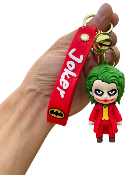Theseul 3D Lüks Büyük Boy Marvel Joker Silikon Anahtarlık 3 Adet