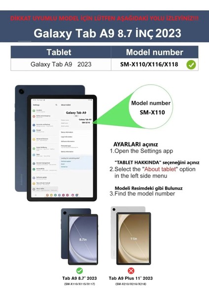 Gordons Samsung Galaxy Tab A9 8.7inç Uyumlu X110 X115 X117 Tablet Nano Ekran Koruyucu
