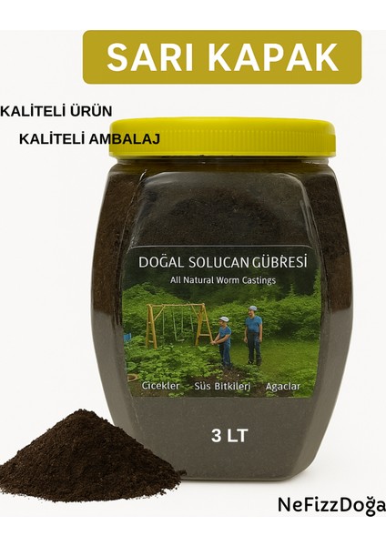 Doğal Solucan Gübresi (Sarı Kapak)-3 Litre (Lisanslı)
