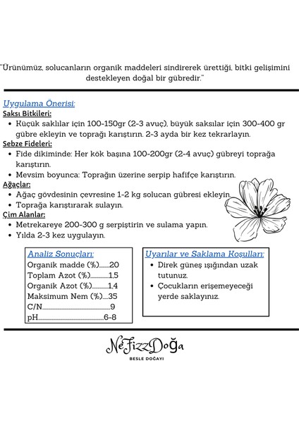 Doğal Solucan Gübresi (Sarı Kapak)-3 Litre (Lisanslı)
