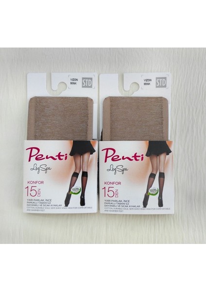 Kalın Tabanlı Konfor Dizaltı Pantolon Çorap 2'li