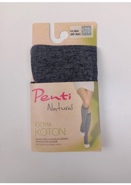 Kadın Kül Melanj Ekstra Koton Pantolon Çorabı