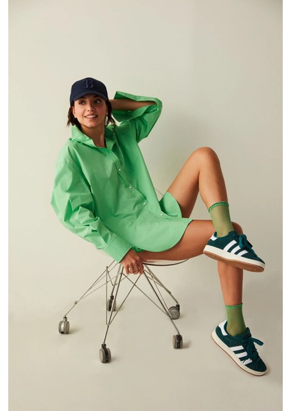 Fashion Yeşil File Soket Çorap