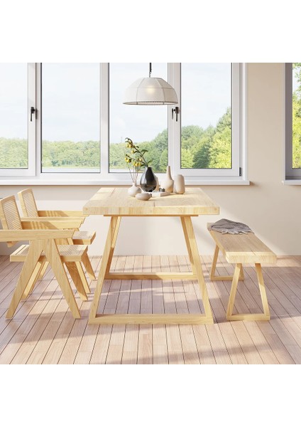 Ahşap Doğal Kütük Yemek / Toplantı / Çalışma Masası