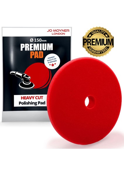Heavy Cut Polisaj Süngeri Pedi Ağır Çizik Giderici 150MM Kırmızı Araç Pasta Cila Pedi Anti Heat Teknolojisi