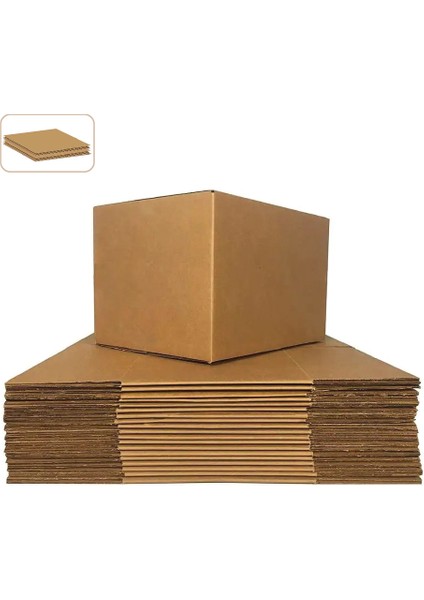 60x40x40 cm | 10 Adet | 6 mm Çift Oluklu Karton Koli (Ev Taşıma-Çeyiz-Depolama-Nakliye)