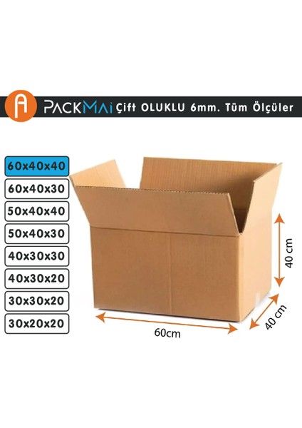 60x40x40 cm | 10 Adet | 6 mm Çift Oluklu Karton Koli (Ev Taşıma-Çeyiz-Depolama-Nakliye) fiyatları