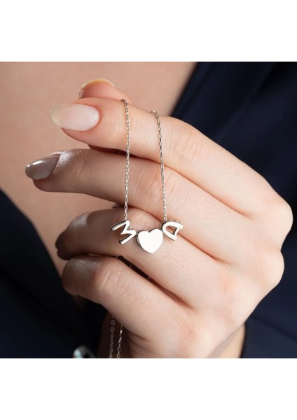 925 Ayar Gümüş Iki Harf ve Kalp Kolye fiyatları