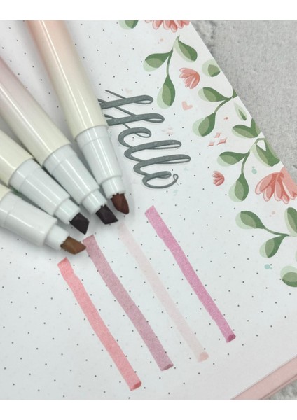 Soft Pastel Renkli 4'lü Marker Kalem Seti Turuncu