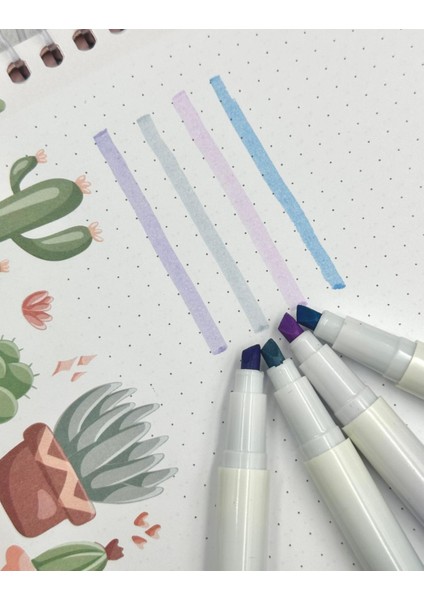 Soft Pastel Renkli 4'lü Marker Kalem Seti Mor fiyatları
