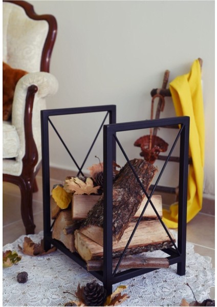 Dekoratif Şömine Yanı Metal Odunluk modelleri