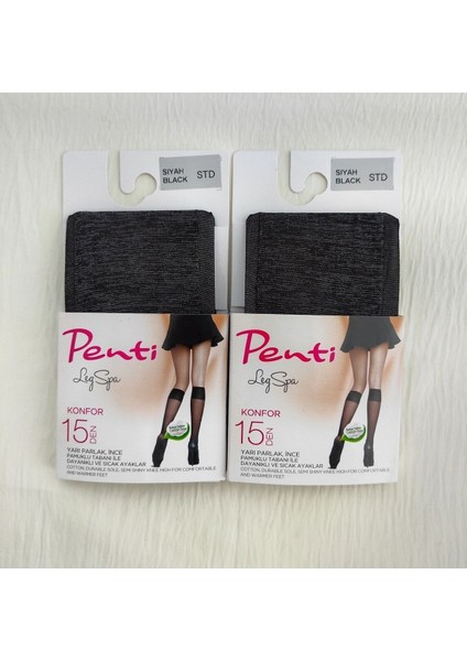 Kalın Tabanlı Konfor Dizaltı Pantolon Çorap 2'li