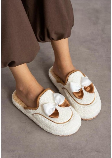 Ev Terliği Kurdele Kaydırmaz Taban Kışlık Kadın Ev Çeyiz Terliği 4 Mevsim