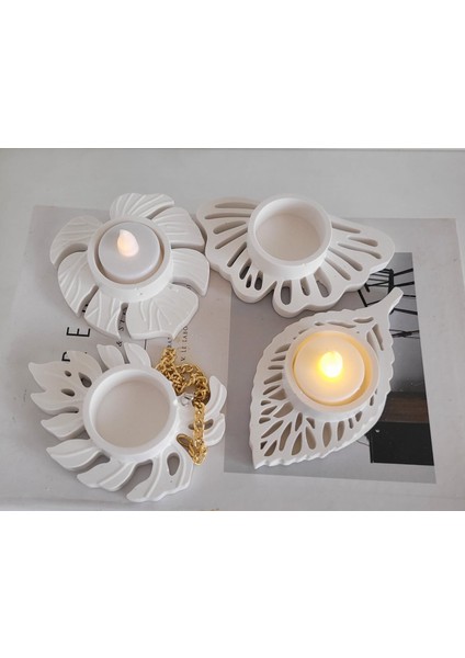 Beton Yaprak Desen Mumluk