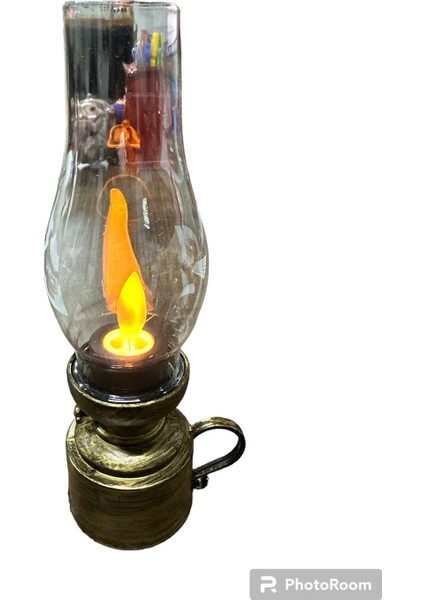 Gaz Lambası Şeklinde Dekoratif Pilli Gece Lambası Öçüsü 19 x 8 cm Eskitme Desenli fiyatları