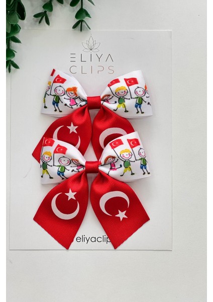 2'li 23 Nisan Tokası Gösteri Tokası Kırmızı Kurdele Toka Bayraklı Toka Çocuk Tokası