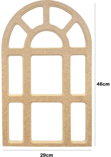 Ahşap Boyanabilir Ham Mdf Pencere, 29 x 46 cm