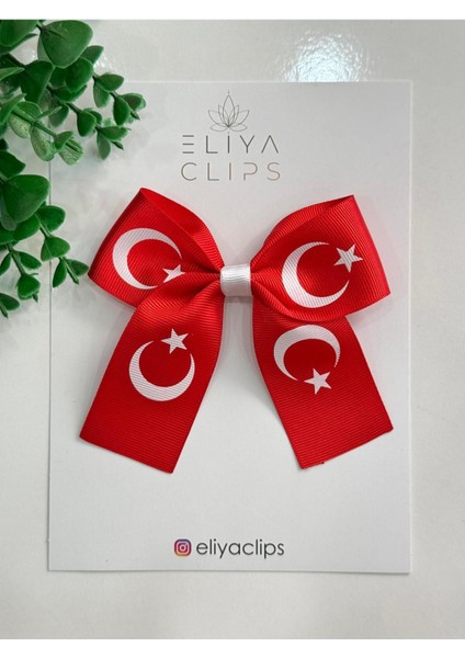 Türk Bayrağı Kız Çocuk Fiyonk Toka - 23 Nisan 29 Ekim Gösteri Tokası