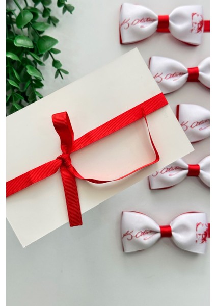 Erkek Beyaz Kırmızı Atatürk Imzalı ve Silüetli 29 Ekim / 23 Nisan / 10 Kasım Papyon modelleri