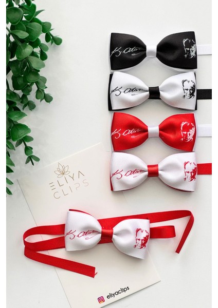 Erkek Beyaz Kırmızı Atatürk Imzalı ve Silüetli 29 Ekim / 23 Nisan / 10 Kasım Papyon fırsatları