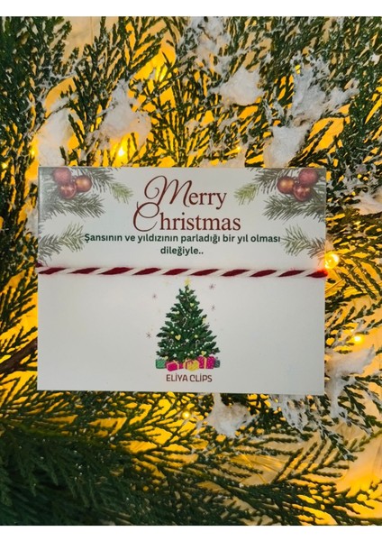 Marteniçka Ipli 2025 Yılbaşı Kartlı Hediyelik Yılbaşı Yeniyıl Noel Ip Şans Bileklik fiyatları