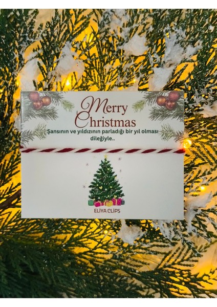 Marteniçka Ipli 2025 Yılbaşı Kartlı Hediyelik Yılbaşı Yeniyıl Noel Ip Şans Bileklik modelleri