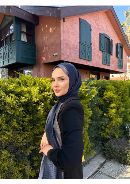 F Desen Yaldızlı Kenarı Simli Pamuk Ipek Şal Yeni Sezon fiyatları