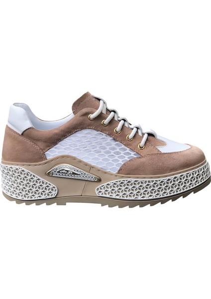 Nude Süet&beyaz File Sneaker